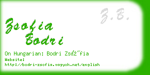 zsofia bodri business card